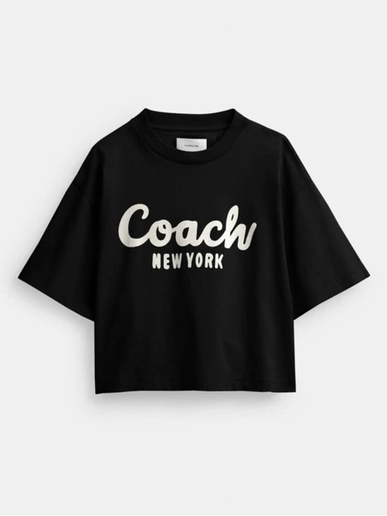 Coach Tops - Coach Cursive Signature Cropped T-Shirt